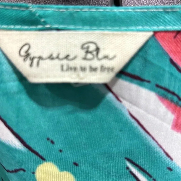 Gypsie Blu Coverup,mid sleeve,open front,tie waist,floral,tassels,One size - Picture 11 of 11